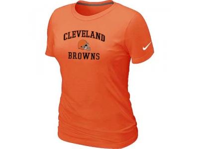 Women Cleveland Browns Heart & Soul Orange T-Shirt