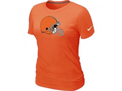 Women Cleveland Browns Orange Logo T-Shirt