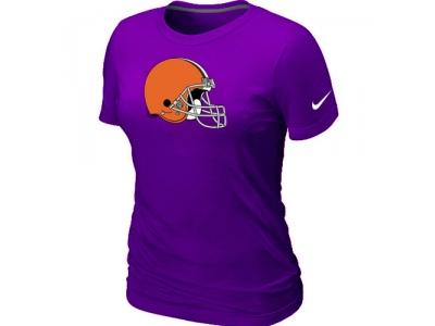 Women Cleveland Browns Purple Logo T-Shirt