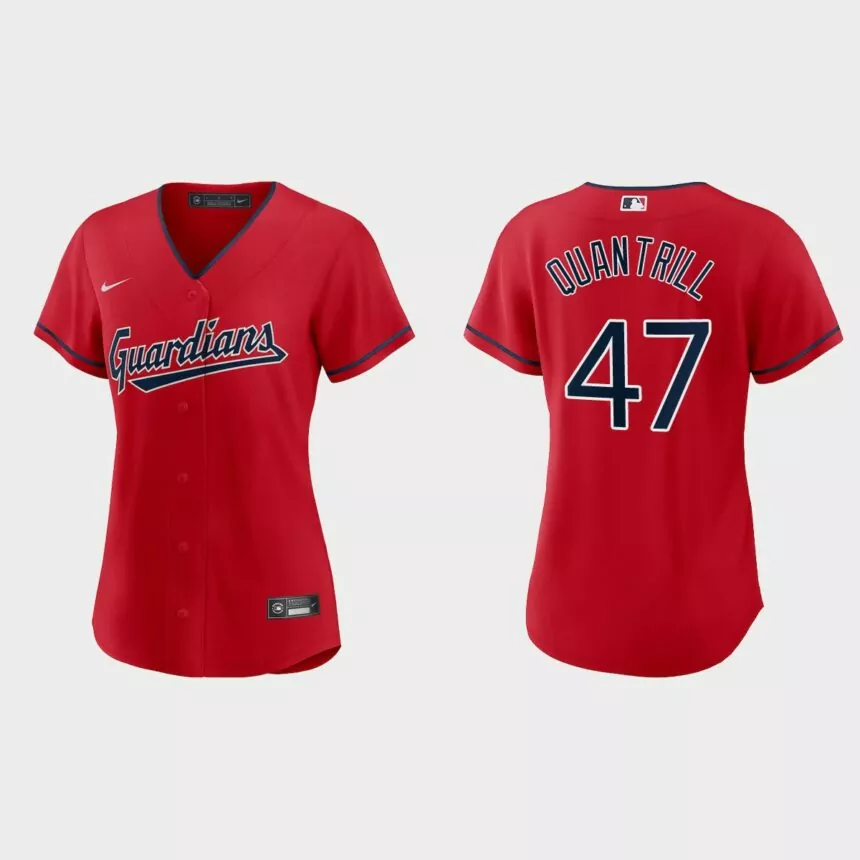 Women Cleveland Guardians Cal Quantrill Red Replica Jersey