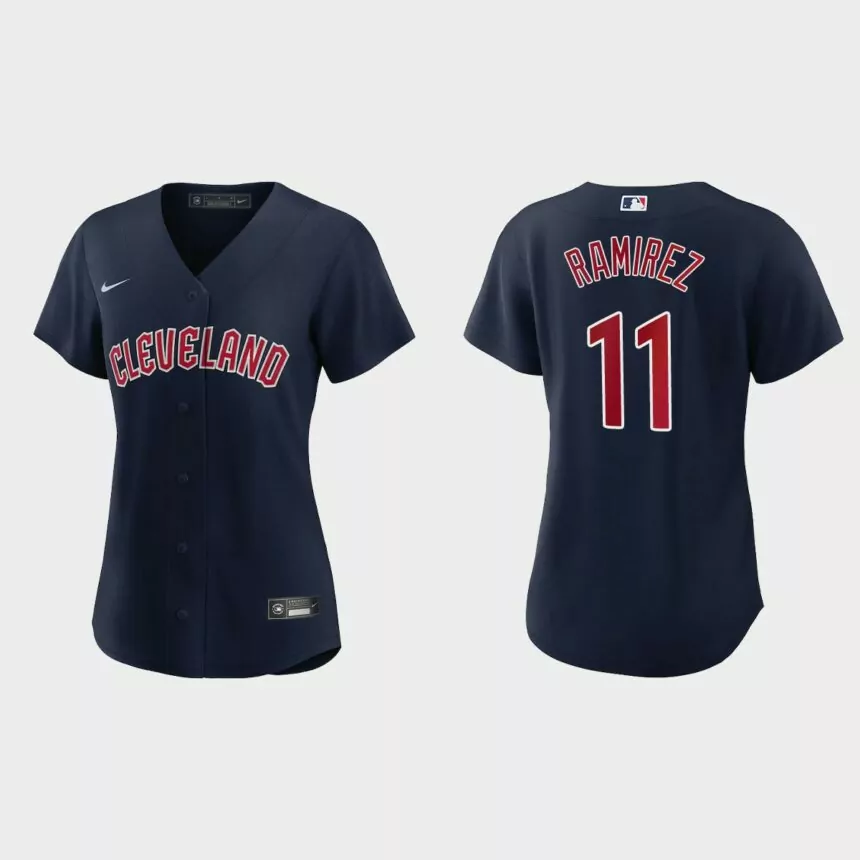 Women Cleveland Guardians Jose Ramirez Navy Replica Jersey