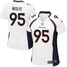 Women Denver Broncos Derek Wolfe Game White Jersey