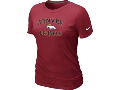 Women Denver Broncos Heart & Soul Red T-Shirt