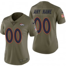 Women Denver Broncos Olive 2017 Salute to Service Limited Customized Jersey