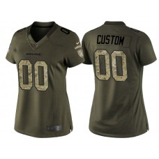 Women Denver Broncos Olive Camo Salute to Service Customized Jersey