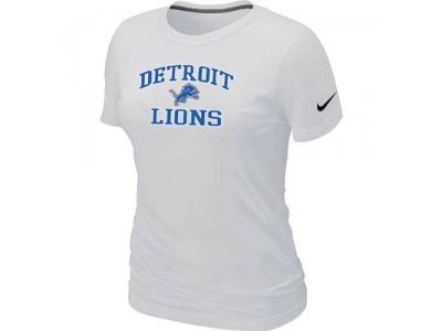 Women Detroit Lions Heart & Soul White T-Shirt