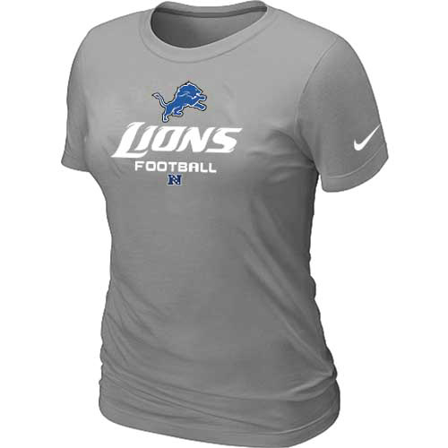Women Detroit Lions Light Grey T-Shirt