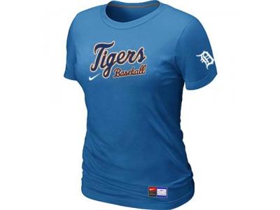 Women Detroit Tigers NEW L.blue Short Sleeve Practice T-Shirt