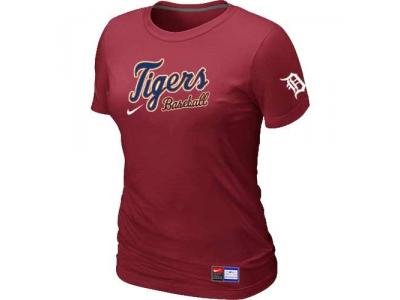 Women Detroit Tigers NEW Red Short Sleeve Practice T-Shirt