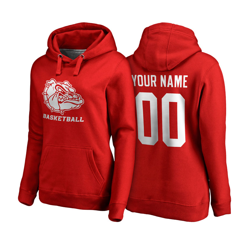 Women Gonzaga Bulldogs Red Custom Name And Number Basketball Hoodie