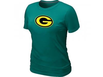 Women Green Bay Packers Neon Logo Charcoal L.Green T-shirt