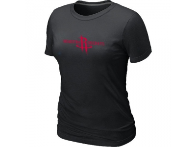 Women Houston Rockets Big & Tall Primary Logo Black T-Shirt