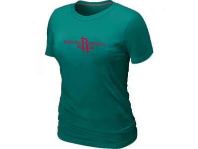 Women Houston Rockets Big & Tall Primary Logo L.Green T-Shirt