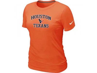 Women Houston Texans Heart & Soul Orange T-Shirt