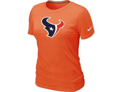 Women Houston Texans Orange Logo T-Shirt