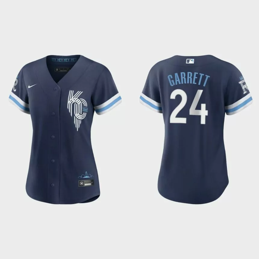 Women Kansas City Royals Amir Garrett Navy 2022 City Connect Replica Jersey