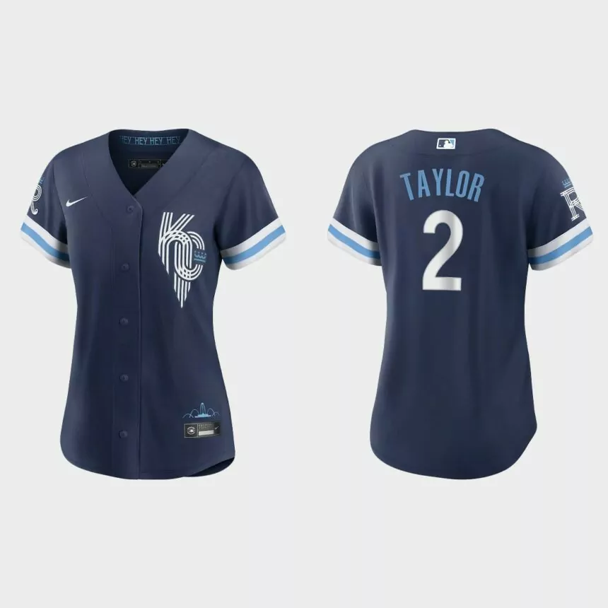 Women Kansas City Royals Michael Taylor Navy 2022 City Connect Replica Jersey