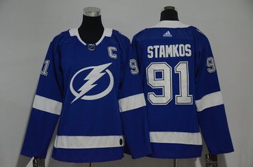 Women Lightning 91 Steven Stamkos Blue Women Adidas Jersey