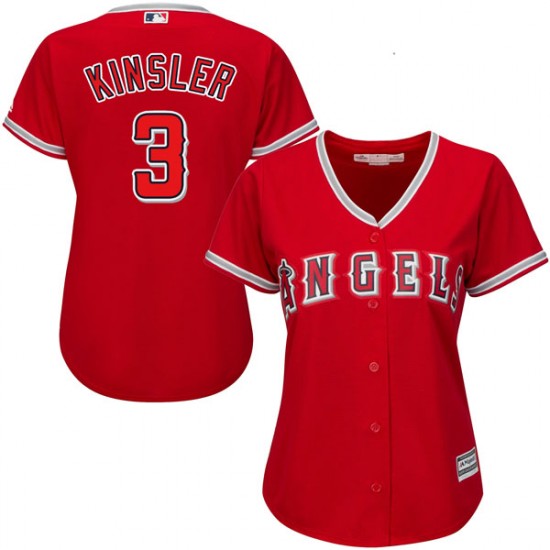 Women Los Angeles Angels #3 Ian Kinsler Red Jersey