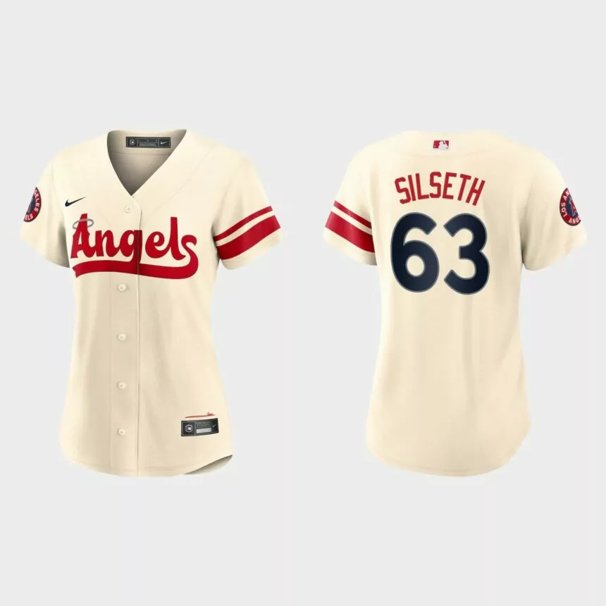 Women Los Angeles Angels Chase Silseth Cream 2022 City Connect Replica Jerse