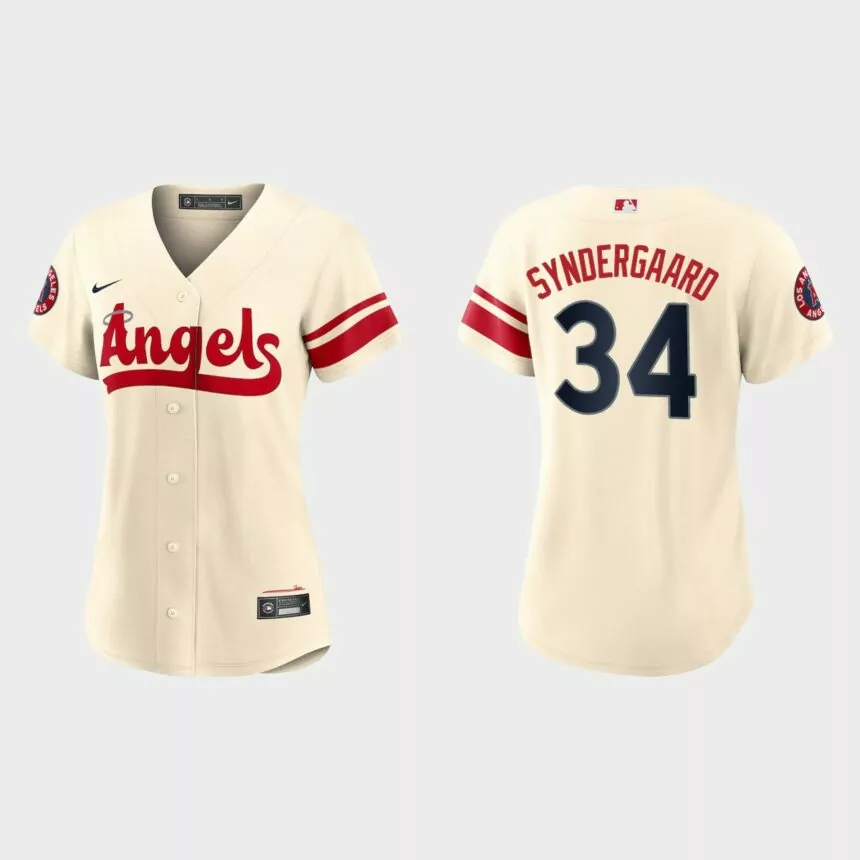 Women Los Angeles Angels Noah Syndergaard Cream 2022 City Connect Replica Jersey