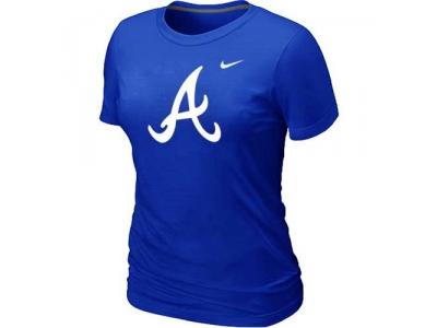 Women MLB Atlanta Braves Heathered NEW Blue Blended T-Shirt