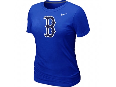 Women MLB Boston Red Sox Heathered NEW Blue Blended T-Shirt