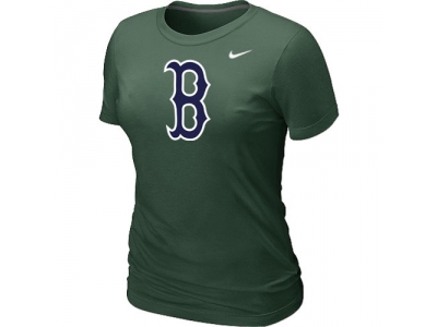 Women MLB Boston Red Sox Heathered NEW D.Green Blended T-Shirt