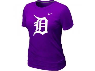 Women MLB Detroit Tigers Heathered Purple NEW Blended T-Shirt