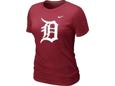 Women MLB Detroit Tigers Heathered Red NEW Blended T-Shirt
