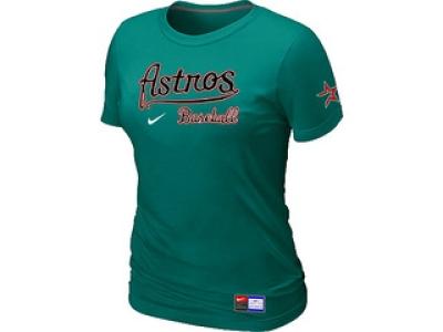 Women MLB Houston Astros L.Green NEW Short Sleeve Practice T-Shirt