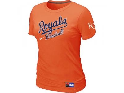 Women MLB Kansas City Royals Orange NEW Short Sleeve Practice T-Shirt
