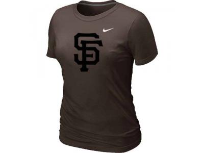 Women MLB San Francisco Giants Heathered Brown NEW Blended T-Shirt