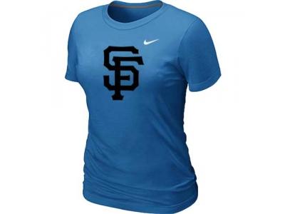 Women MLB San Francisco Giants Heathered L.blue NEW Blended T-Shirt