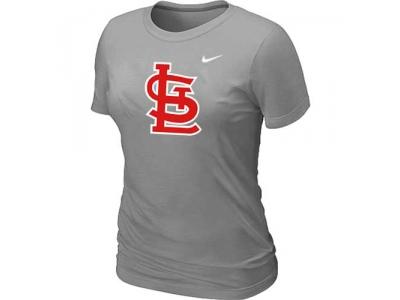 Women MLB St.Louis Cardinals Heathered L.Grey NEW Blended T-Shirt