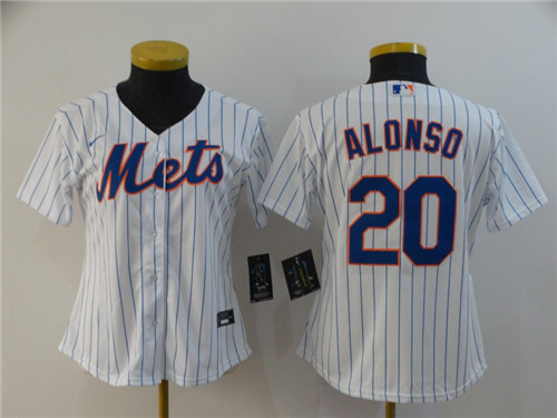 Women Mets 20 Pete Alonso White Women 2020 Nike Flexbase Jersey