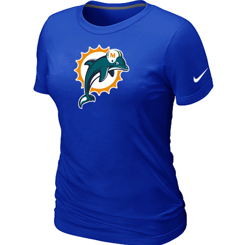 Women Miami Dolphins Blue T-Shirts