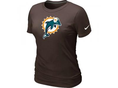 Women Miami Dolphins Brown Logo T-Shirt