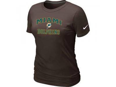 Women Miami Dolphins Heart & Soul Brown T-Shirt