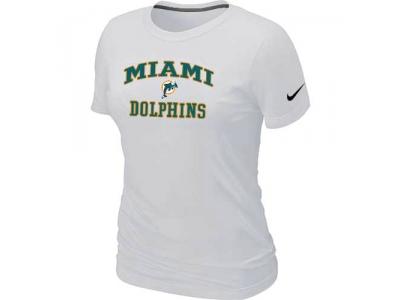 Women Miami Dolphins Heart & Soul White T-Shirt