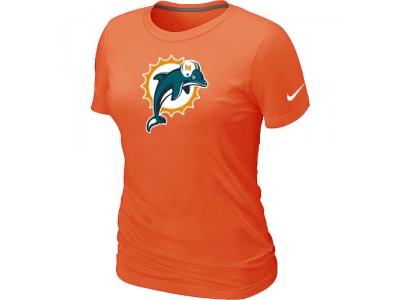 Women Miami Dolphins Orange Logo T-Shirt
