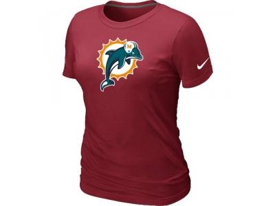 Women Miami Dolphins Red Logo T-Shirt