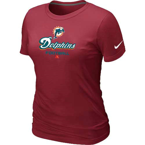 Women Miami Dolphins Red T-Shirt