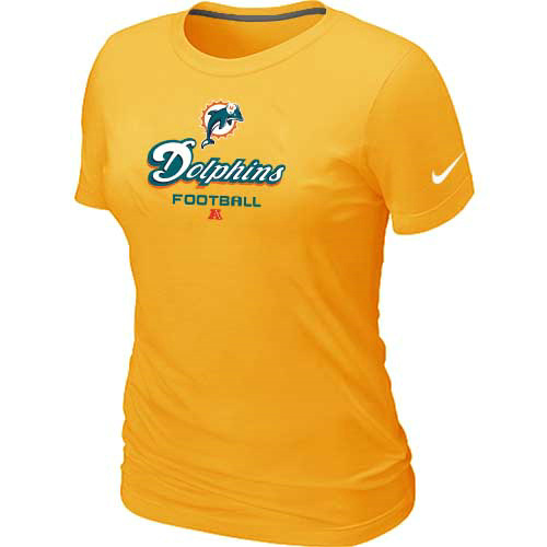 Women Miami Dolphins Yellow T-Shirt