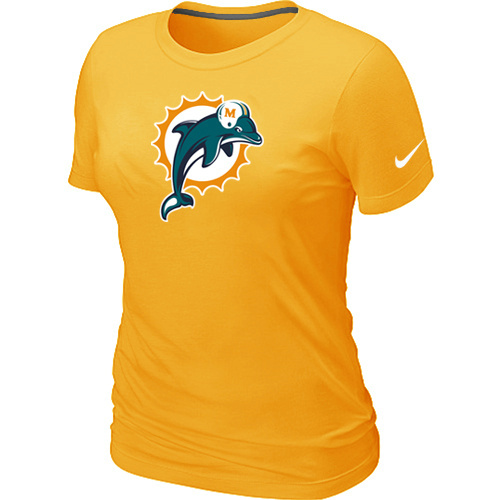 Women Miami Dolphins Yellow T-Shirts