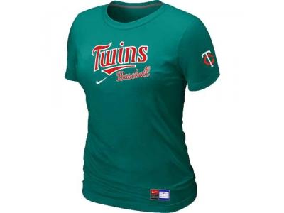 Women Minnesota Twins NEW L.Green Short Sleeve Practice T-Shirt