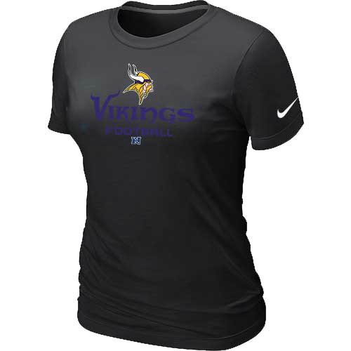 Women Minnesota Vikings Black T-Shirt