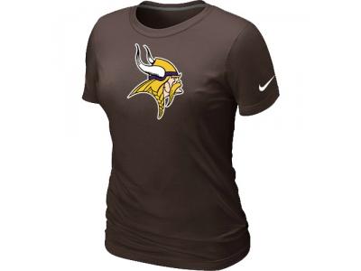Women Minnesota Vikings Brown Logo T-Shirt