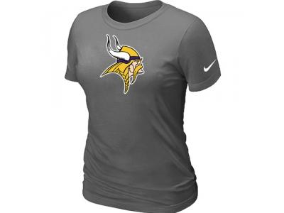 Women Minnesota Vikings D.Grey Logo T-Shirt