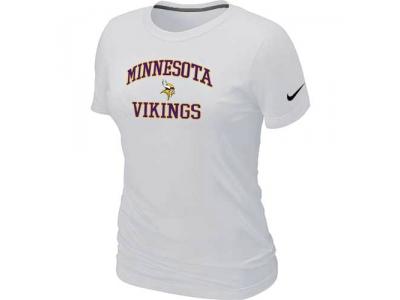Women Minnesota Vikings Heart & Soul White T-Shirt